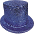 Karnevalový cylindr s glitry modrý 25 cm