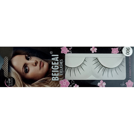 EyelaShes Sztuczne rzęsy z klejem 006 czarne 1 para