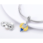 Charm Srebrny 925 Egipski Skarabeusz, zawieszka na bransoletkę podróżną