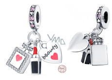 Charm Srebrna 925 Chic style - zawieszka, perfumy, serce 3w1, zawieszka na bransoletkę zainteresowania