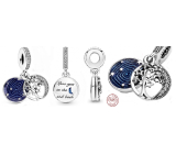 Zawieszka ze srebra próby 925 Galaktyka i drzewo 2w1, charms do bransoletki miłość