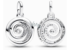Zawieszka ze srebra próby 925 Spirala - Mini medalion, wisiorek do bransoletki symbol