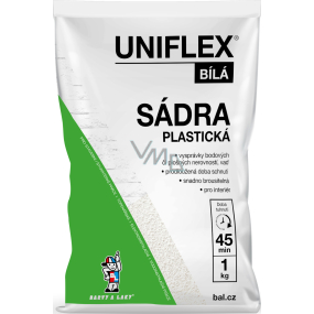 Uniflex gips biały plastyczny, 1 kg Uniflex gips biały plastyczny, 1 kg