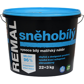 REMAL Śnieżnobiały wysoce biała farba na ścianę, 22+3 kg