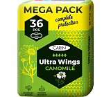 Carin Ultra Wings Camomile damskie podkładki, 36 sztuk