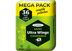 Carin Ultra Wings Camomile damskie podkładki, 36 sztuk