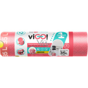 viGO! Premium pytle na odpad zatahovací, parfémované, 26 µ, 54 × 62 cm, 35 l, 15 ks viGO! Premium pytle na odpad zatahovací, parfémované, 26 µ, 54 × 62 cm, 35 l, 15 ks