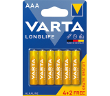 Varta Longlife baterie AAA alkaliczne, 6 szt.