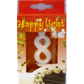 Happy light świeczka urodzinowa cyfra 8 w pudełku