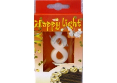 Happy light świeczka urodzinowa cyfra 8 w pudełku