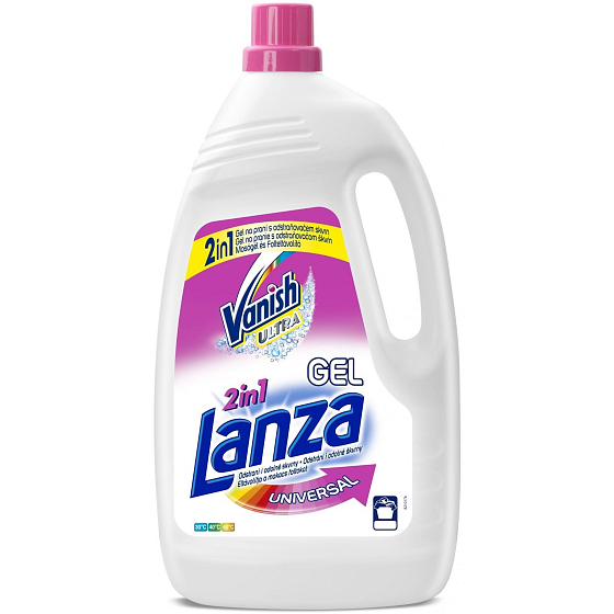 Lanza Vanish Ultra 2v1 Universal gel tekutý prací prostředek s odstraňovačem skvrn na všechny druhy prádla 15 dávek 0,99 g