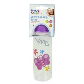 First Step Louka kojenecká láhev 0+ Motýl fialový 250 ml