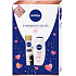 Nivea Charming Roses sprchový gel pro ženy 250 ml + Black & White Silky Smooth antiperspirant sprej pro ženy 150 ml, kosmetická sada