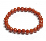Jaspis czerwony elastyczna bransoletka naturalny kamień, kulka 6 mm / 16 - 17 cm, kamień pełnej pielęgnacji
