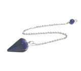 Wahadło Lapis Lazuli naturalny kamień 2,5 cm + 18 cm łańcuszek z koralikiem, kamień harmonii