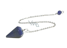 Wahadło Lapis Lazuli naturalny kamień 2,5 cm + 18 cm łańcuszek z koralikiem, kamień harmonii