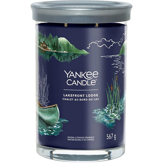 Yankee Candle Lakefront Lodge - Chata u jezera zapachowa swieczka Signature Tumbler duża szklana 2 knoty 567 g