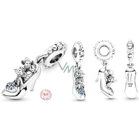 Charm Srebrna 925 Disney Kopciuszek breloczek, zawieszka na bransoletkę