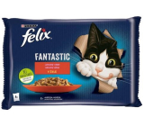Felix Fantastic Multipack wołowina i kurczak w sosie, karma kompletna dla dorosłych kotów 4 x 85 g