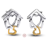 Charm Sterlingové stříbro 925 With You I’m Home – symbol lásky a domova, korálek na náramek rodina