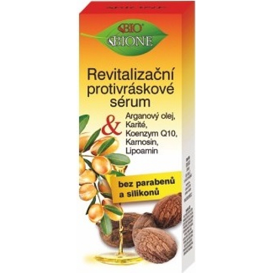 Bione Cosmetics Arganový olej & Karité revitalizační protivráskové sérum pro všechny typy pleti 40 ml