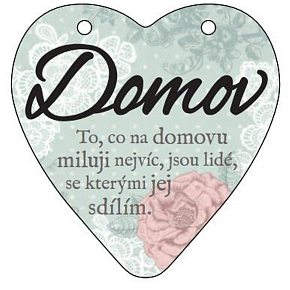 Albi Zawieszka serce Domov 9 cm × 10 cm