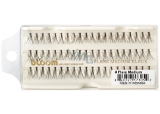 Bloom Natural Nalepovací trsy na rzęsy z naturalnych włosów średniej długości z uzlikiem czarnym Flare Medium 60 sztuk