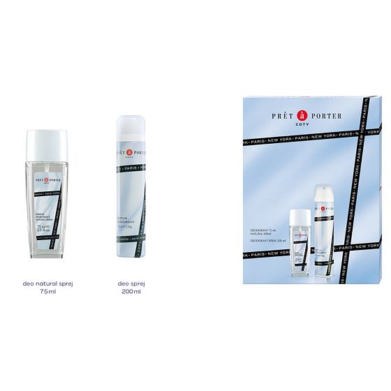 Pret a Porter Original parfémovaný deodorant sklo 75 ml + deodorant sprej 200 ml, kosmetická sada pro ženy