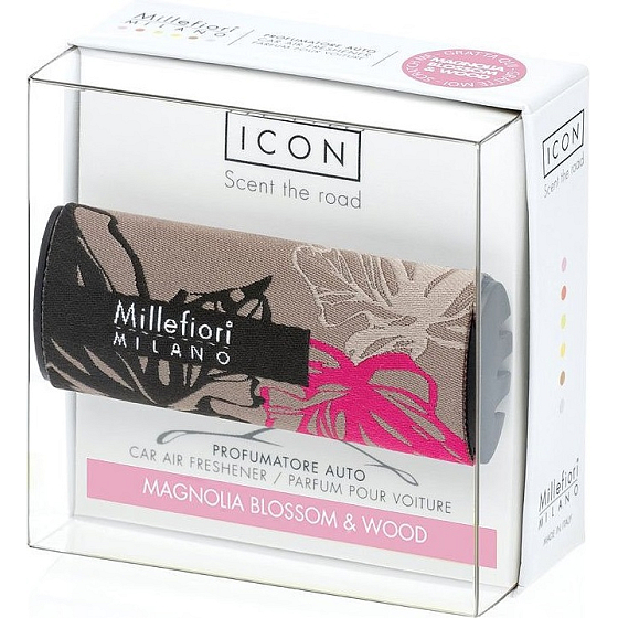 Millefiori Milano Icon Magnolia Blossom & Wood - Kwiaty magnolii i Drewno w samochodzie Tekstyl Floral pachnie aż 2 miesiące 47 g