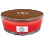 WoodWick Crimson Berries - Jeřabiny s kořením vonná svíčka s dřevěným širokým knotem a víčkem sklo loď 453 g