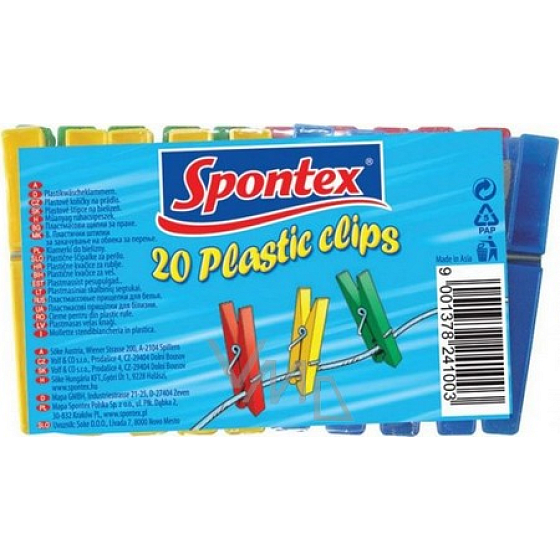 Spontex Plastic Kolíčky na prádlo plastové 20 kusů