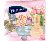 Big Soft Papírové ubrousky 2 vrstvé 33 x 33 cm 20 kusů Velikonoční růžové se zajíčkem