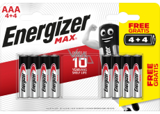 Energizer Max AAA mikrotužková baterie, 4 szt. + 4 szt. gratis