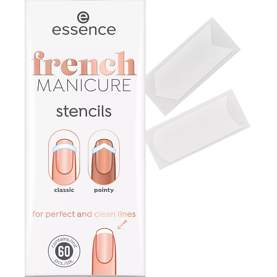 Essence French Manicure szablony do paznokci do francuskiego manicure 60 sztuk