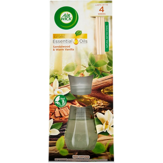 Air Wick Essential Oils wanilia i drzewo sandałowe patyczki zapachowe, 30 ml