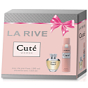 LA RIVE CUTÉ woda perfumowana 100 ml + dezodorant w sprayu 150 ml, zestaw prezentowy dla kobiet + Żel pod prysznic La Rive 2w1 Minie 250 ml W BONUSIE