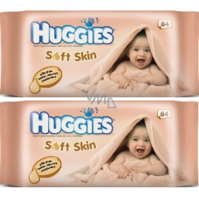 Huggies Soft Skin Vlhčené ubrousky 64 kusů