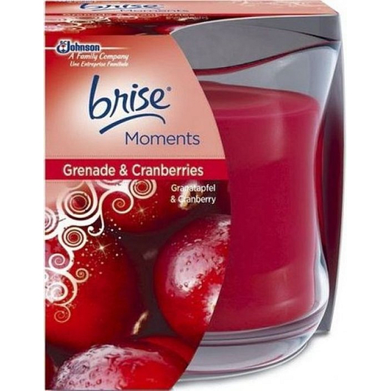 Glade Moments Granátové jablko a Brusinky vonná svíčka ve skle, doba hoření až 30 hodin 135 g