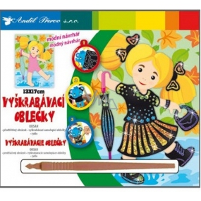 Vyškrabávací oblečky Holčička 18 x 15,5 cm