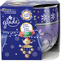 Glade Velvet Tea Party Air & Fabrics osvěžovač vzduchu sprej 275 ml + vonná svíčka ve skle doba hoření až 30 hodin 120 g, dárková sada