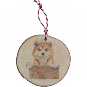 Bohemia Gifts Ručně vyráběná vánoční ozdoba dřevěná Šiba-Inu 6 cm