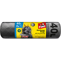 Fino Zeus Flex worki na odpady, ściągane, 32 µ, 55 × 57 cm, 40 l, 12 sztuk