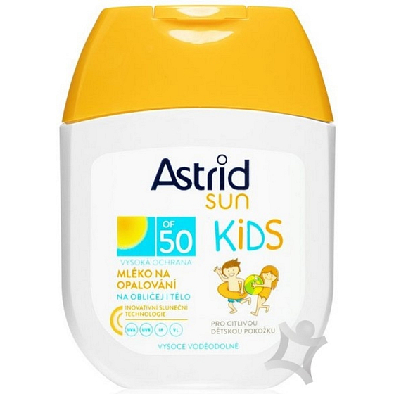 Astrid Sun Kids OF50 vysoce voděodolné mléko na opalování pro děti 80 ml