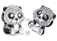 Charm Srebrna 925 Urocza panda misiek, koralik na bransoletkę zwierzę