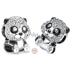 Charm Srebrna 925 Urocza panda misiek, koralik na bransoletkę zwierzę