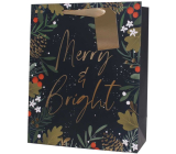 Torebka papierowa z dziurkami 32 x 12 x 26 cm Boże Narodzenie Merry & Bright