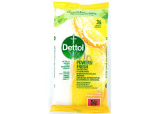 Dettol Power & Fresh Cytrynowe Chusteczki Antybakteryjne do Powierzchni 36 sztuk