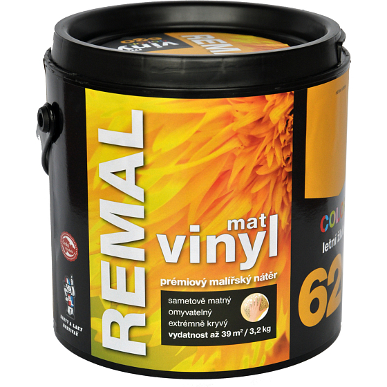 REMAL Vinyl Color mat farba zmywalna na ścianę, 620 letnia żółta, 3,2 kg