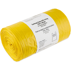 Quickpack żółte worki na odpady, 55× 100 cm, 28 µm, 120 l, 50 sztuk
