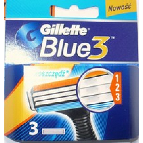 Gillette Blue 3 bříty náhradní hlavice pro muže 3 kusy